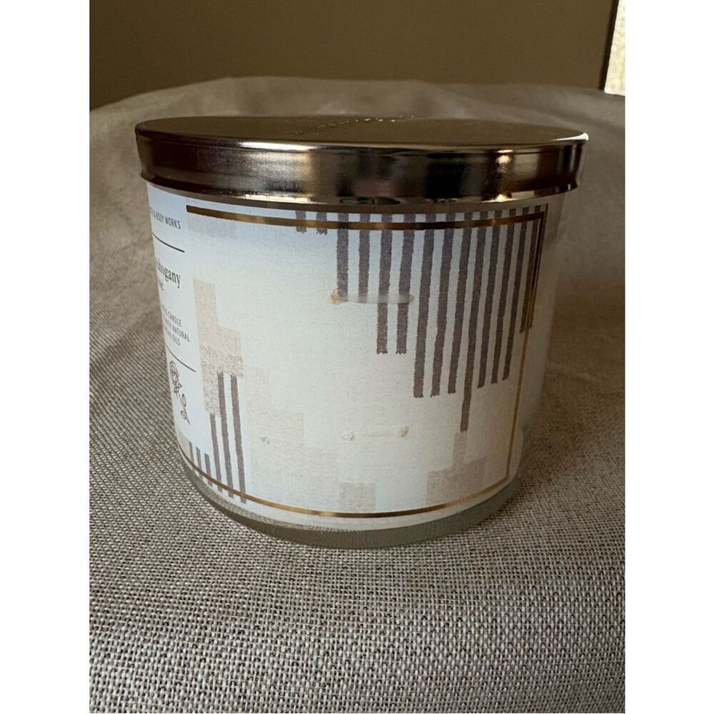 Bath & Body Works Mahogany Rose 3 Wick Candle New in Box - Picture 2 of 8